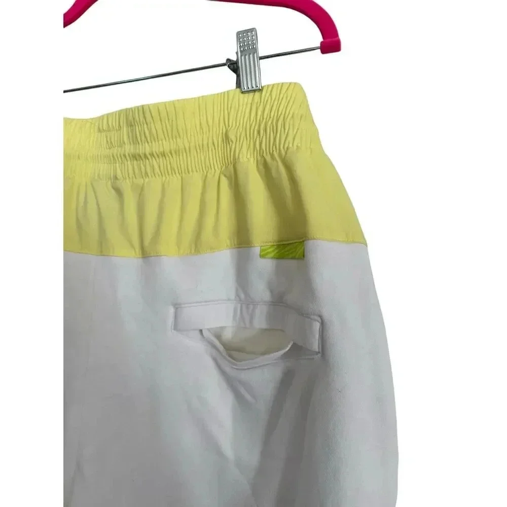 Nike White and Yellow Sportswear Icon Clash Lounge Pants Size Medium